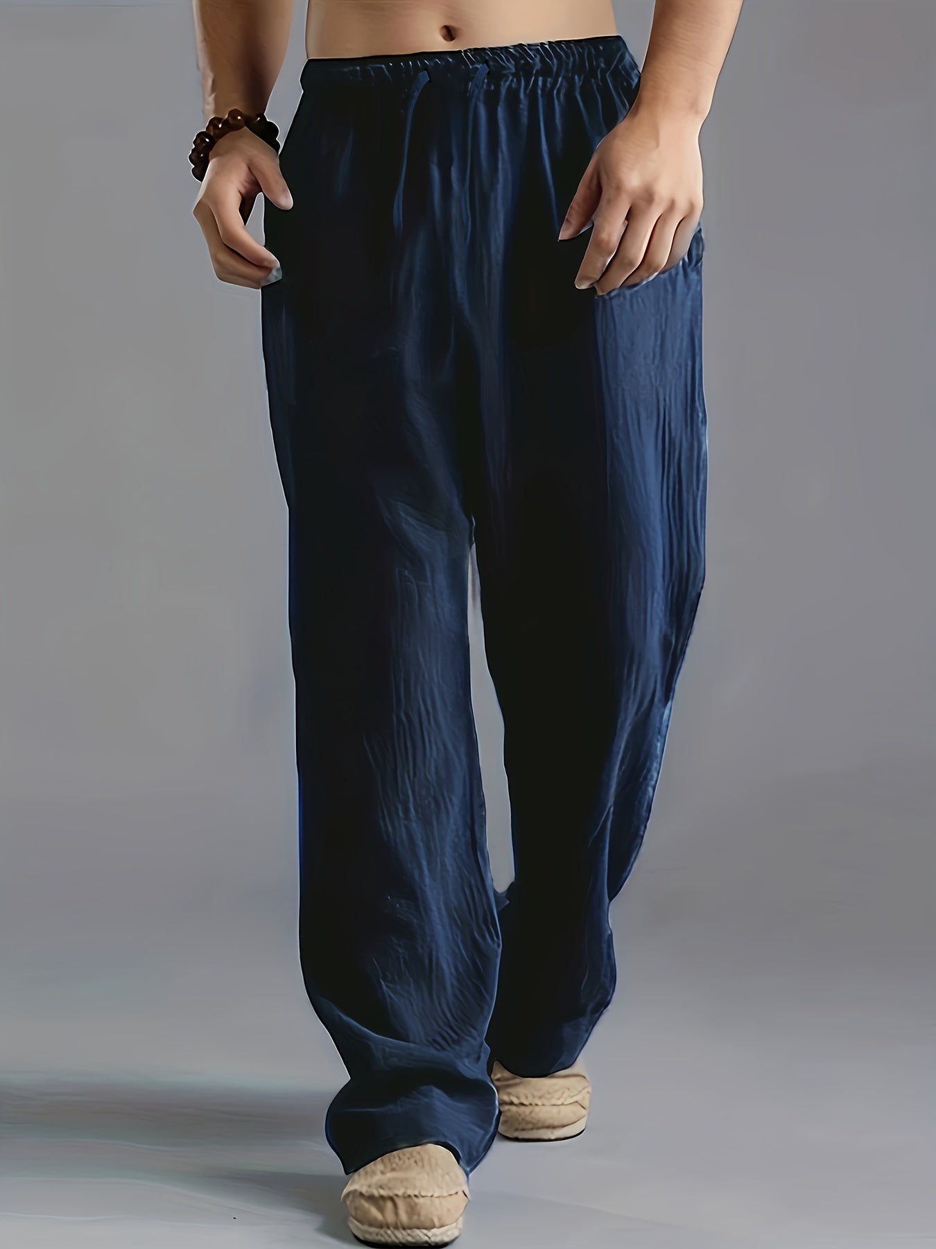 Herren Komfortable Leinen Hose | Lang