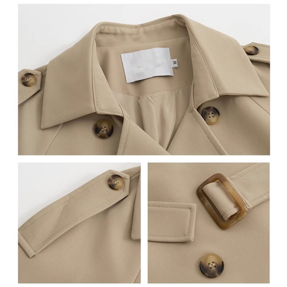 Long trench-coat double boutonnage pour femmes - Clotilde