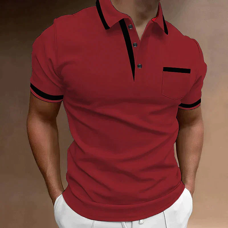 Polo golf manches courtes homme | Avec poche poitrine