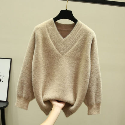 Maglione da donna con scollo a V e maniche lunghe – Rina