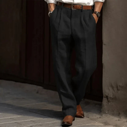 Pantalon en lin décontracté pour hommes | Coupe droite