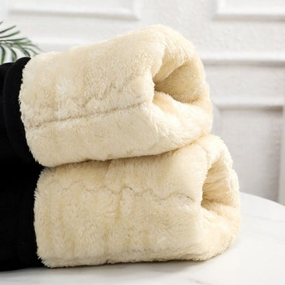 Leggings invernali neri con fodera in pile da donna – Santina
