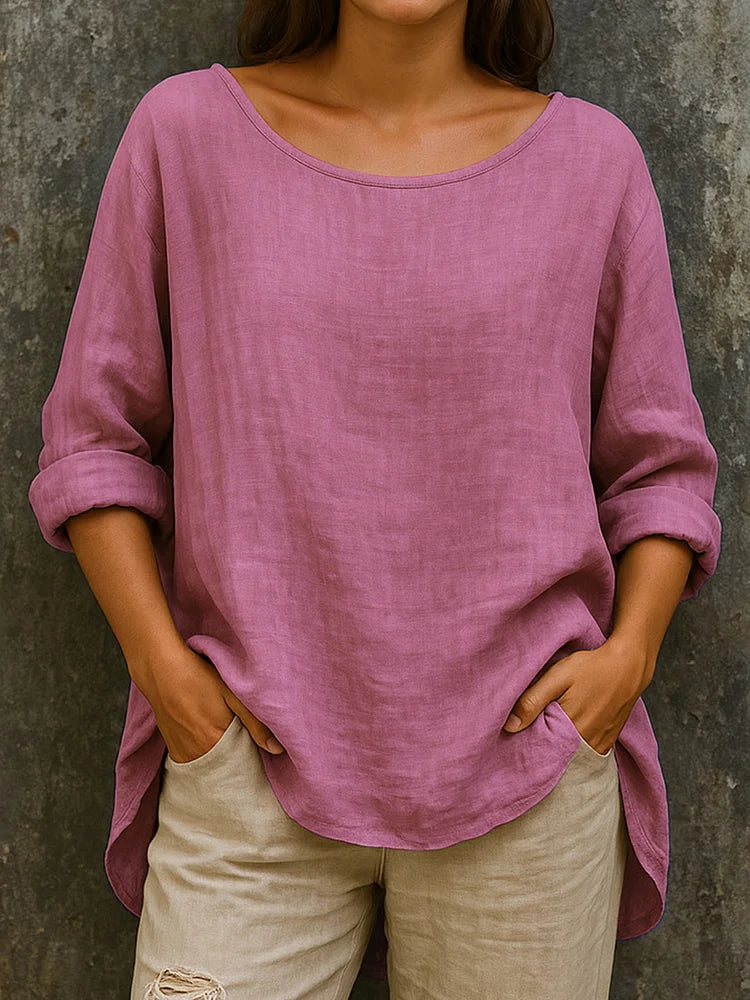 Femme Blouse en lin | Manches longues