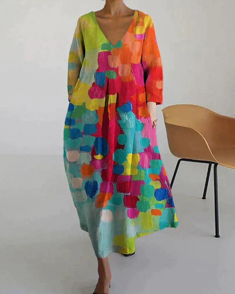 Robe imprimée de soirée femme | Midi
