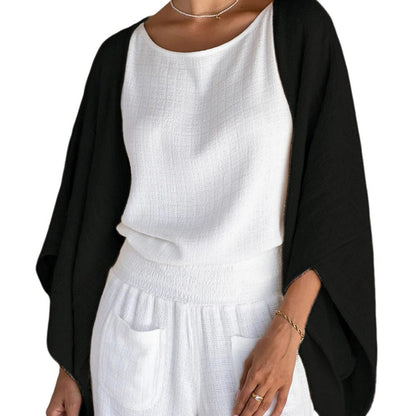 Cardigan tricoté à ouverture devant pour femmes - Fatima