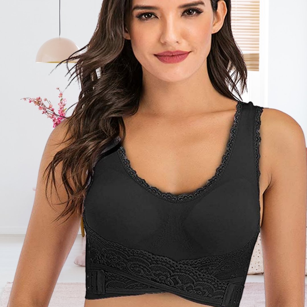 Brassière de sport sans armatures pour femmes | Avec fermeture croisée devant