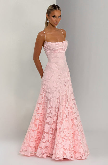 Robe maxi bretelles spaghetti invitée mariage femme