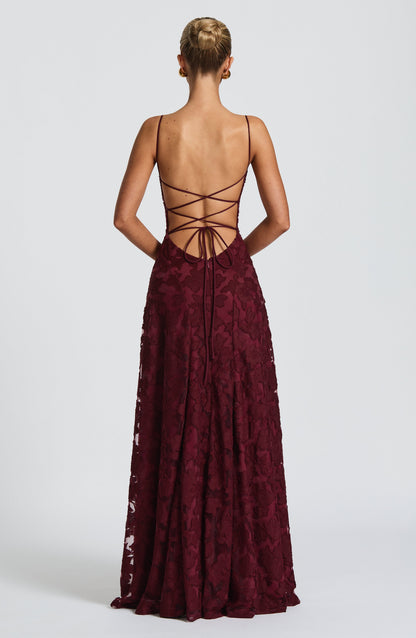 Robe maxi bretelles spaghetti invitée mariage femme