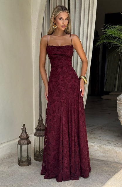 Robe maxi bretelles spaghetti invitée mariage femme