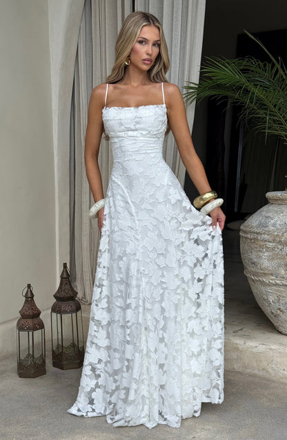 Robe maxi bretelles spaghetti invitée mariage femme