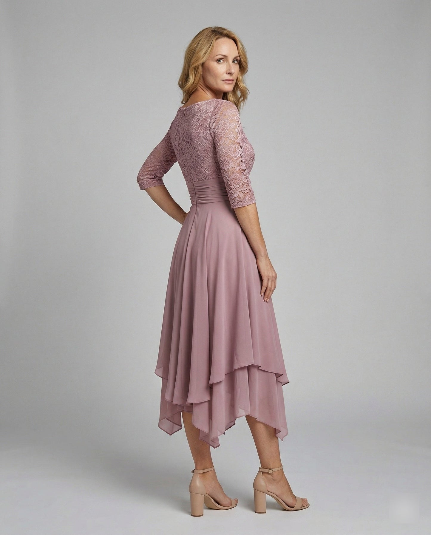 Robe de soirée midi pour femmes | Manches 3/4