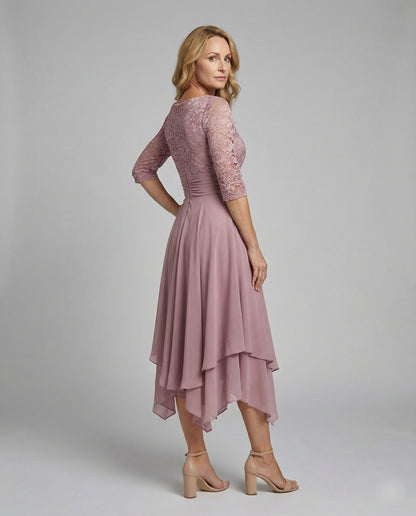 Robe de soirée midi pour femmes | Manches 3/4