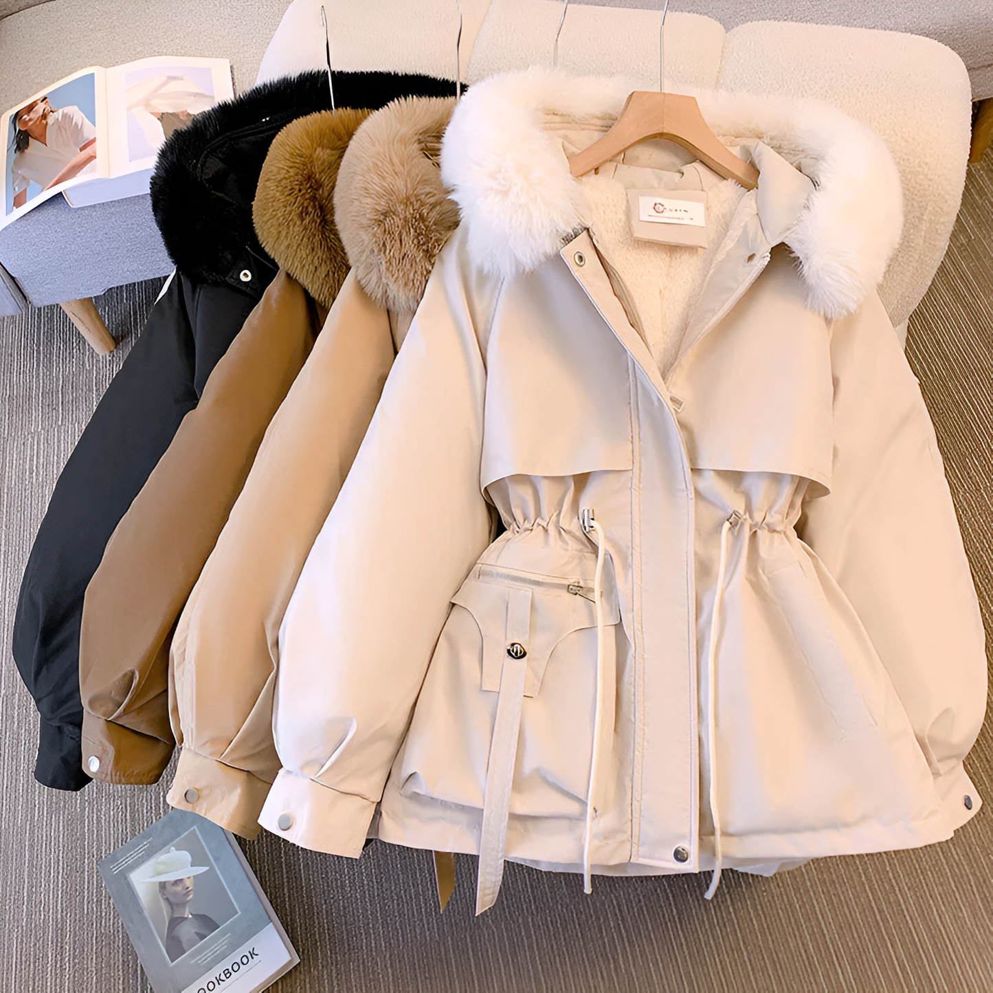 Veste d'hiver longue à capuche femme | Chaude