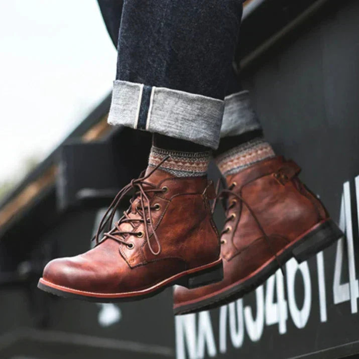 Bottines en cuir confortables pour homme