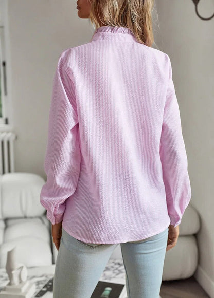Blusa donna con volant e bottoni | Maniche lunghe