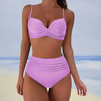Ensemble bikini taille haute pour femmes | Push-up