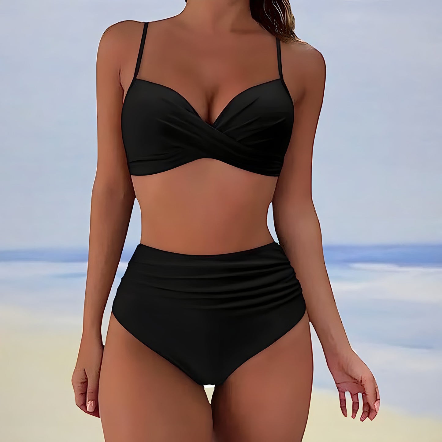 Ensemble bikini taille haute pour femmes | Push-up