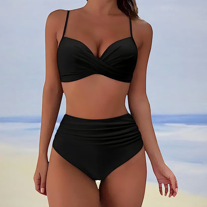 Ensemble bikini taille haute pour femmes | Push-up