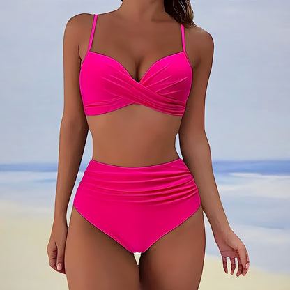 Ensemble bikini taille haute pour femmes | Push-up