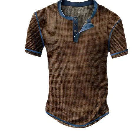 T-shirt Henley homme décontracté | manches courtes