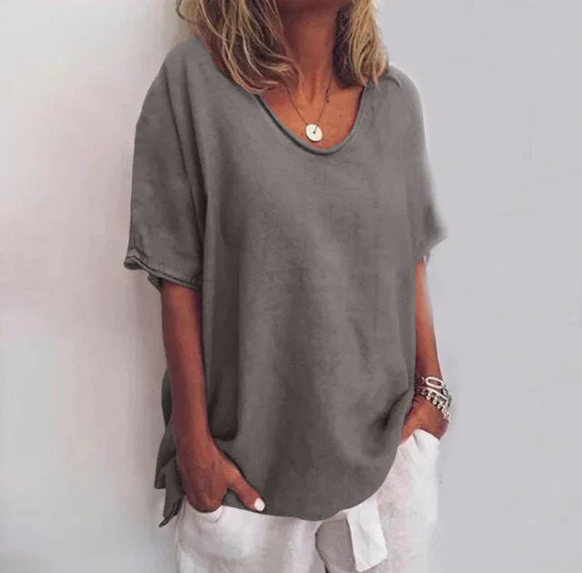 T-shirt décontracté à manches courtes pour femmes | Coupe ample