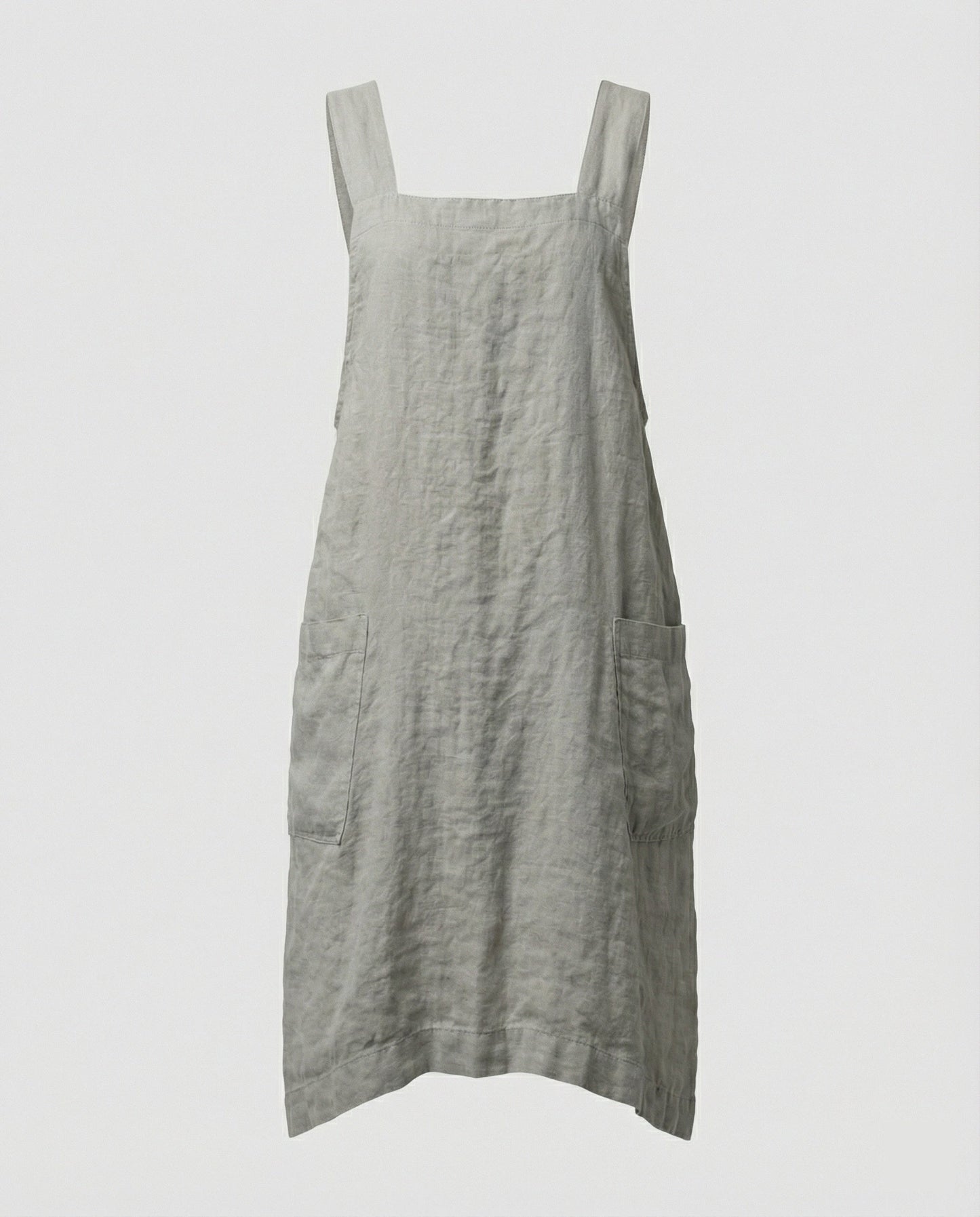 Vestito grembiule senza maniche da donna con scollo quadrato | con tasche