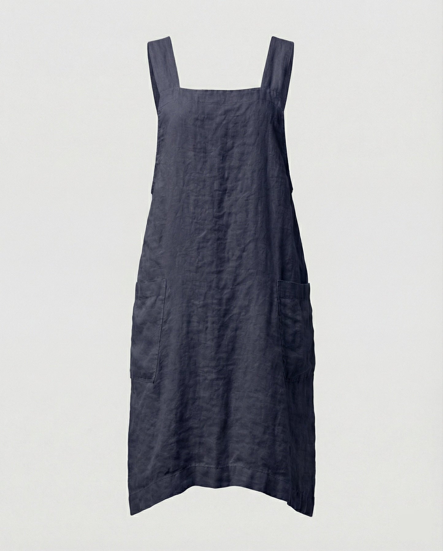 Vestito grembiule senza maniche da donna con scollo quadrato | con tasche