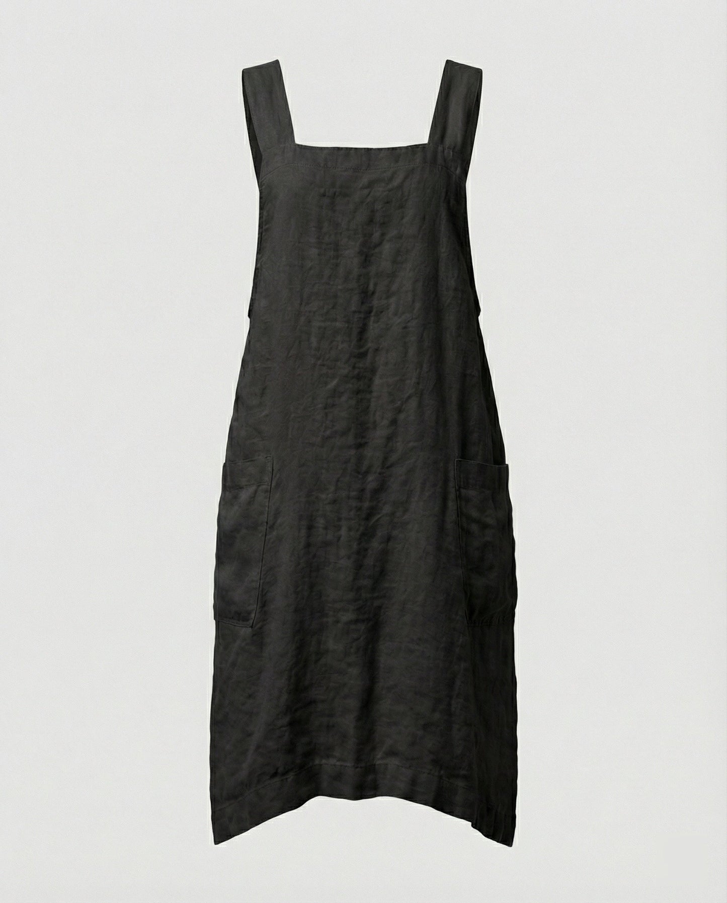 Vestito grembiule senza maniche da donna con scollo quadrato | con tasche