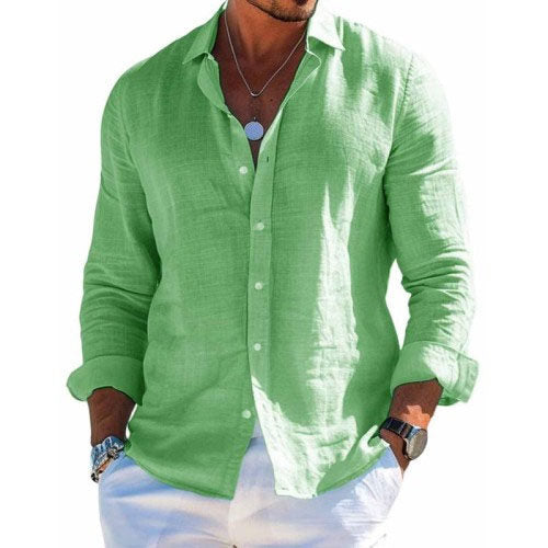 Chemise d'été à manches longues pour hommes | Décontractée