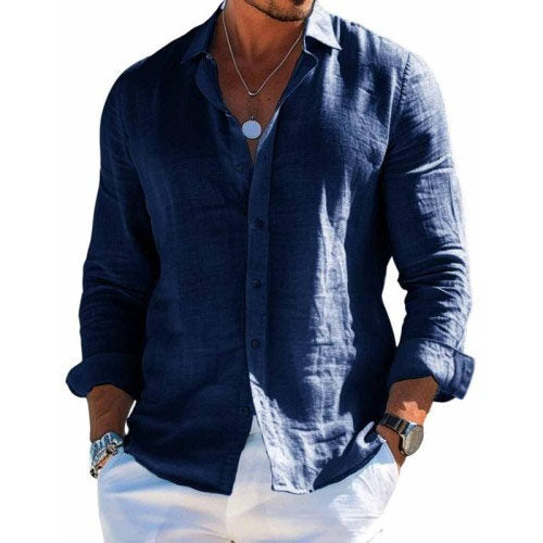 Chemise d'été à manches longues pour hommes | Décontractée