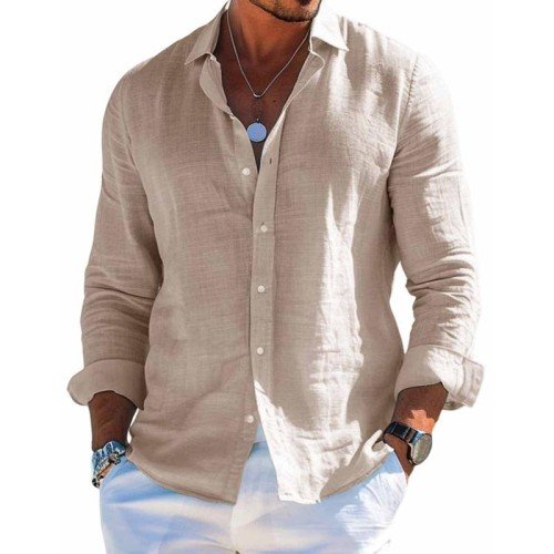 Chemise d'été à manches longues pour hommes | Décontractée