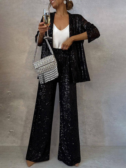 Ensemble tailleur pantalon deux pièces pour femme | Tenue de fête