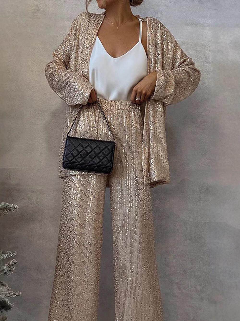 Ensemble tailleur pantalon deux pièces pour femme | Tenue de fête