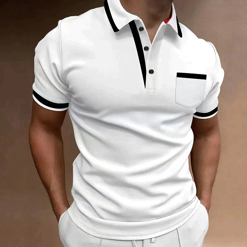Polo golf manches courtes homme | Avec poche poitrine