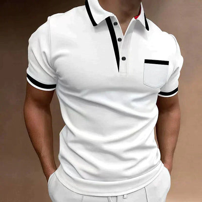 Polo golf manches courtes homme | Avec poche poitrine