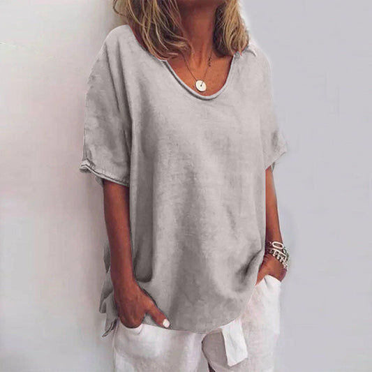 T-shirt décontracté à manches courtes pour femmes | Coupe ample