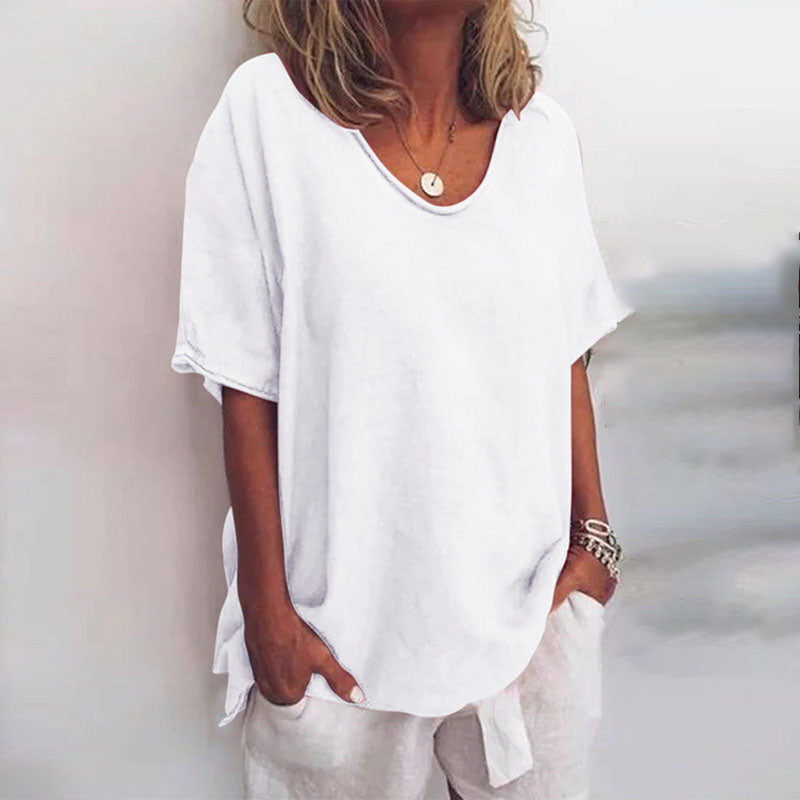 T-shirt décontracté à manches courtes pour femmes | Coupe ample