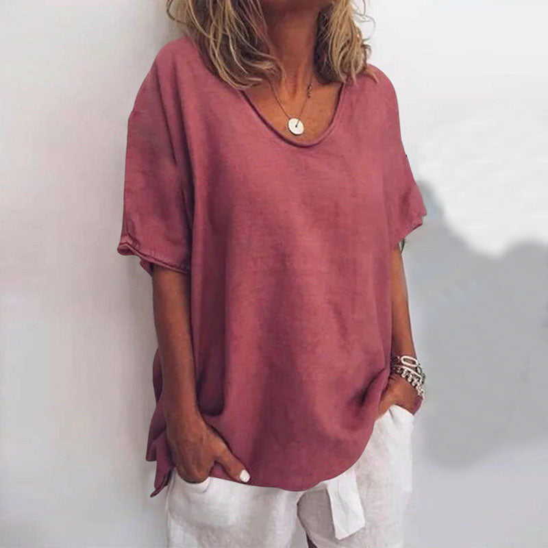 T-shirt décontracté à manches courtes pour femmes | Coupe ample