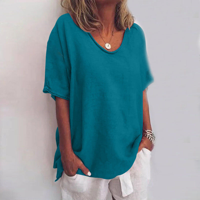 T-shirt décontracté à manches courtes pour femmes | Coupe ample