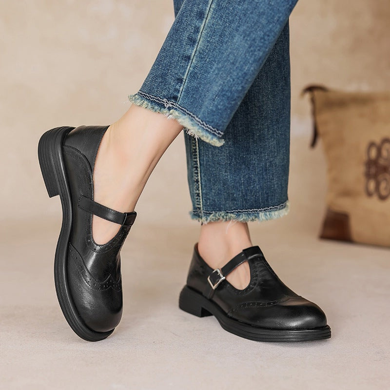 Chaussures Mary Jane femme avec bride en T | Bout droit