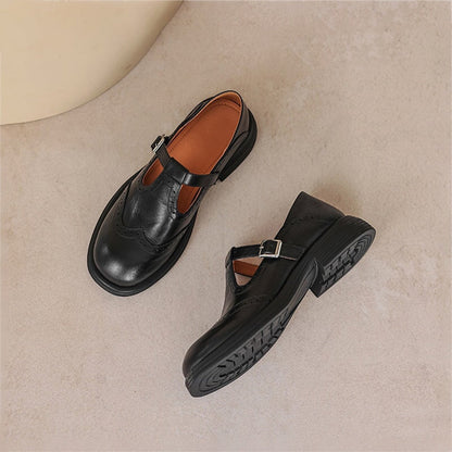 Chaussures Mary Jane femme avec bride en T | Bout droit