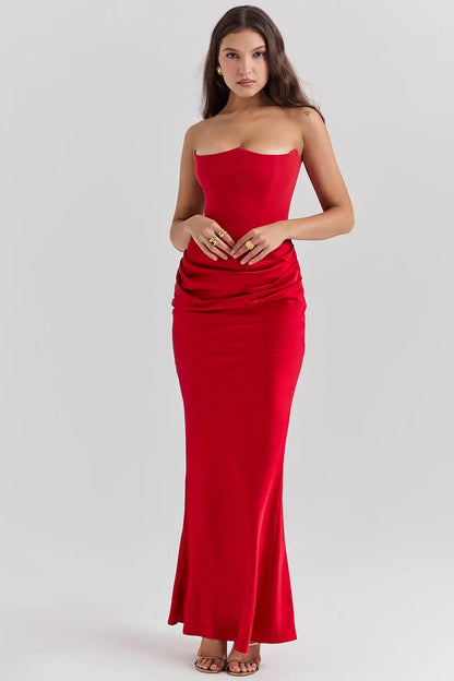 Women's Strapless Corset Evening Dress | Maxi