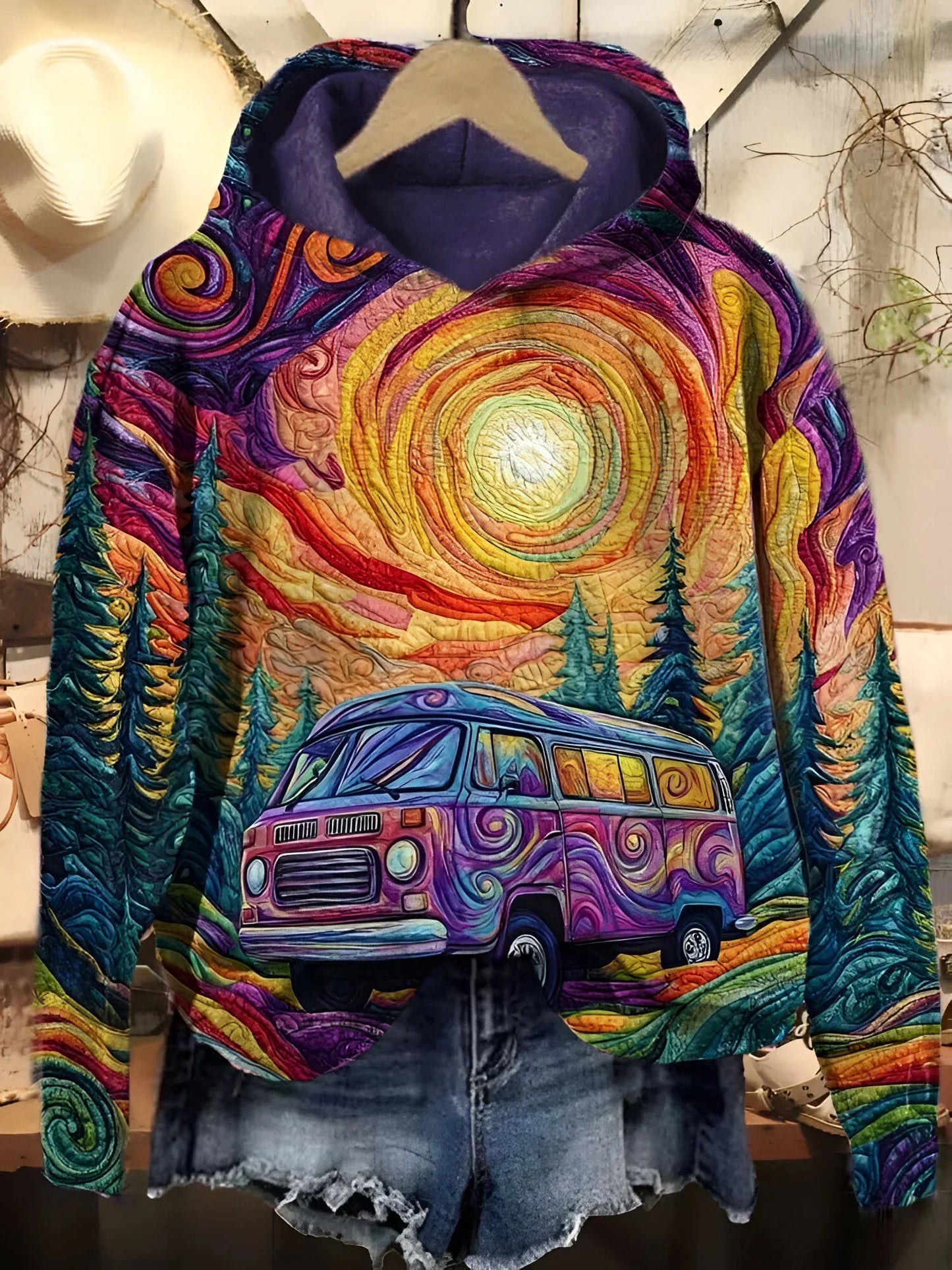 Sweat à capuche oversize femme | Imprimé