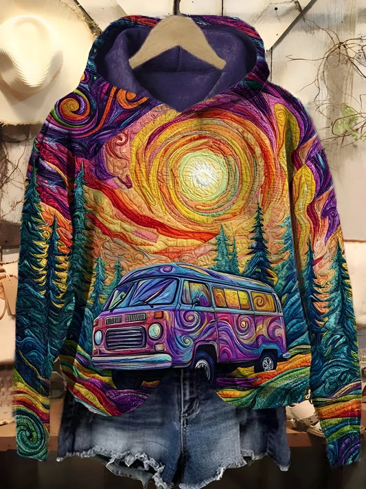 Sweat à capuche oversize femme | Imprimé