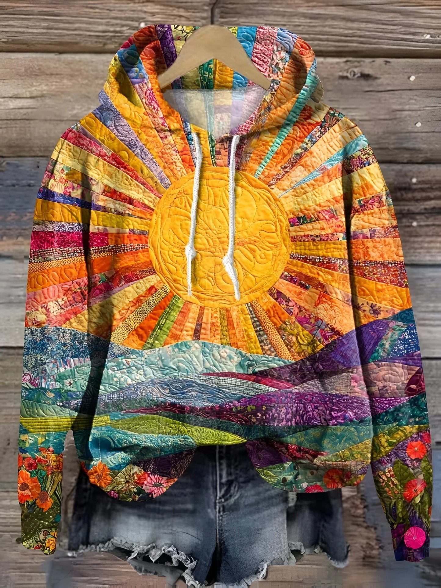 Sudadera con capucha colorida para mujer | Estampada