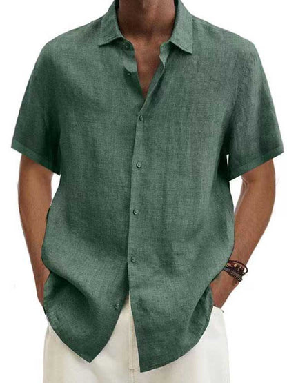 Chemise en lin décontractée homme | Manches courtes