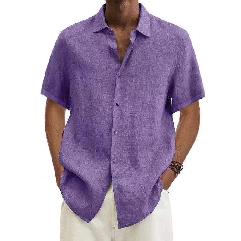 Chemise en lin décontractée homme | Manches courtes