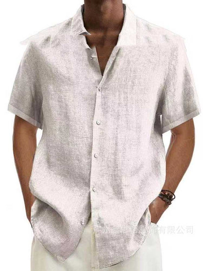 Chemise en lin décontractée homme | Manches courtes