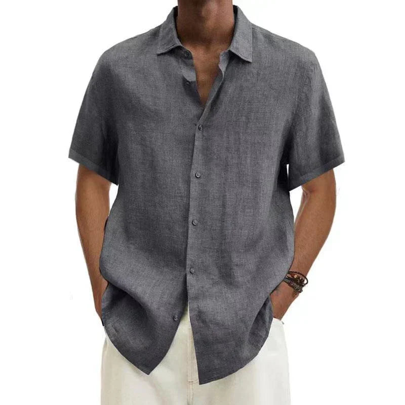 Chemise en lin décontractée homme | Manches courtes
