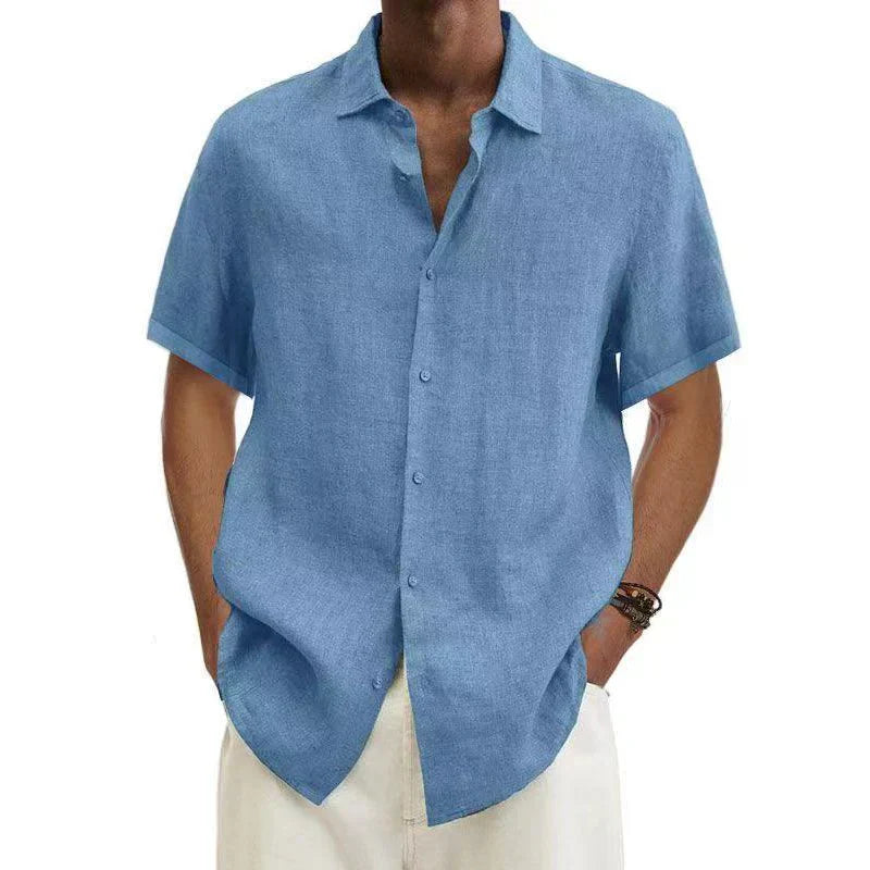 Chemise en lin décontractée homme | Manches courtes